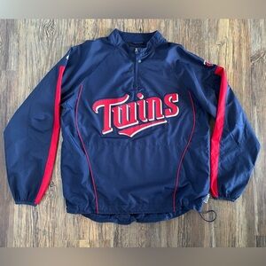 Minnesota Twins Majestic Cool Base 1/4 Zip Pullover Jacket Mens M Windbreaker